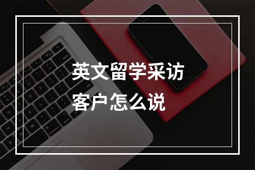 英文留学采访客户怎么说