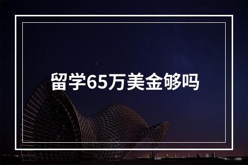 留学65万美金够吗