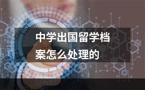 中学出国留学档案怎么处理的