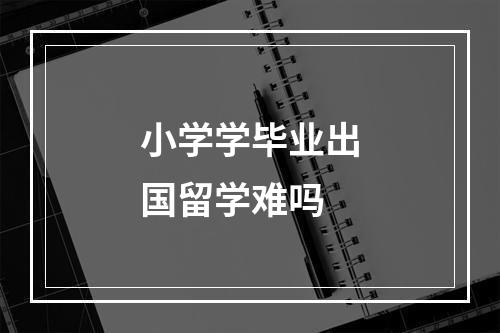 小学学毕业出国留学难吗