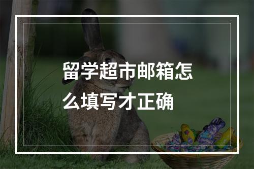 留学超市邮箱怎么填写才正确