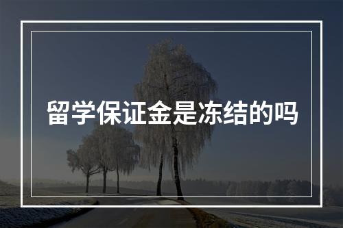 留学保证金是冻结的吗