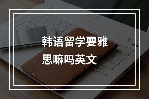 韩语留学要雅思嘛吗英文