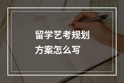 留学艺考规划方案怎么写