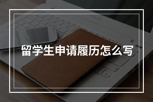 留学生申请履历怎么写