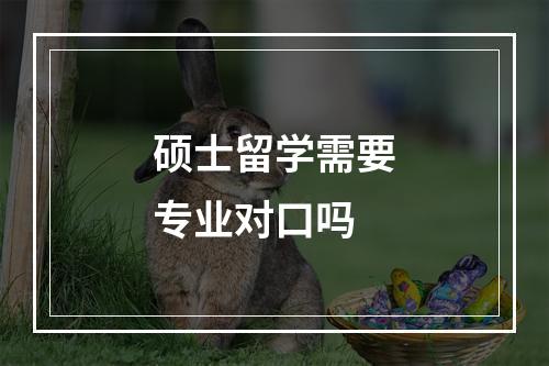 硕士留学需要专业对口吗