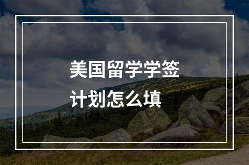 美国留学学签计划怎么填