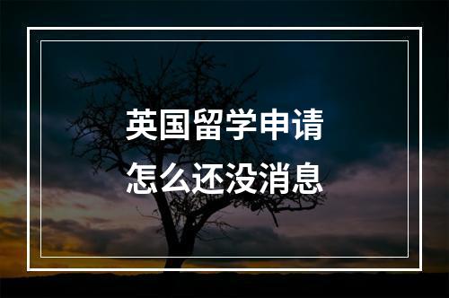 英国留学申请怎么还没消息