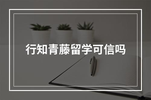 行知青藤留学可信吗