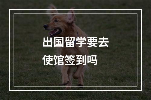 出国留学要去使馆签到吗