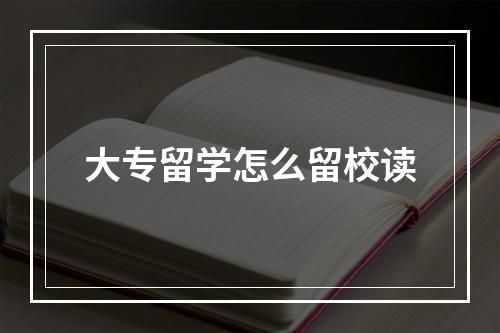 大专留学怎么留校读