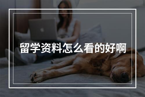 留学资料怎么看的好啊