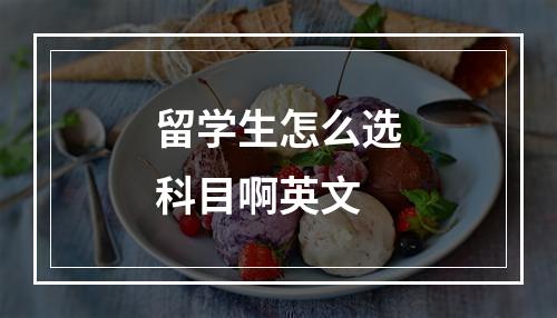 留学生怎么选科目啊英文