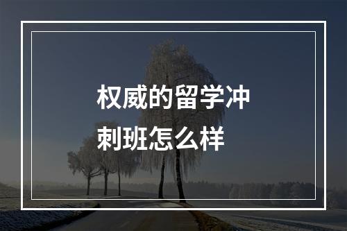 权威的留学冲刺班怎么样