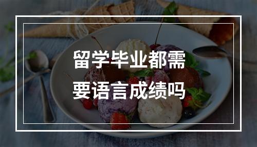 留学毕业都需要语言成绩吗