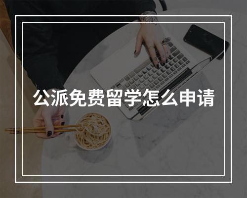 公派免费留学怎么申请