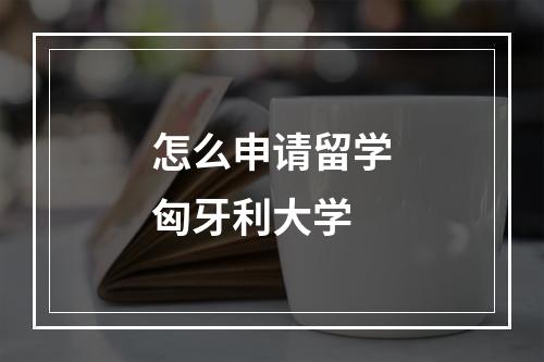 怎么申请留学匈牙利大学