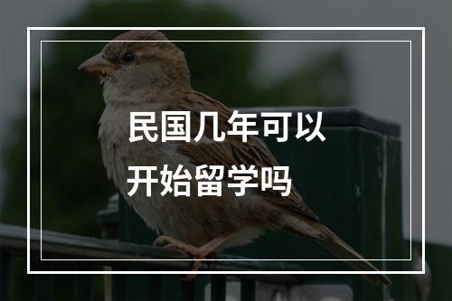 民国几年可以开始留学吗