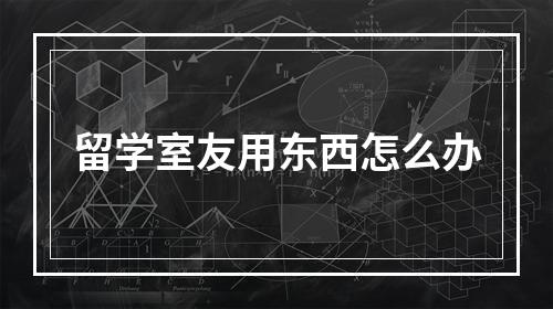 留学室友用东西怎么办