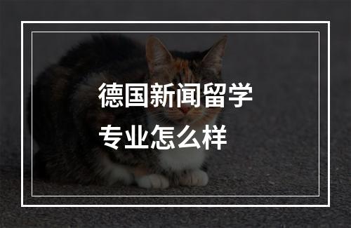 德国新闻留学专业怎么样