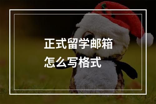 正式留学邮箱怎么写格式