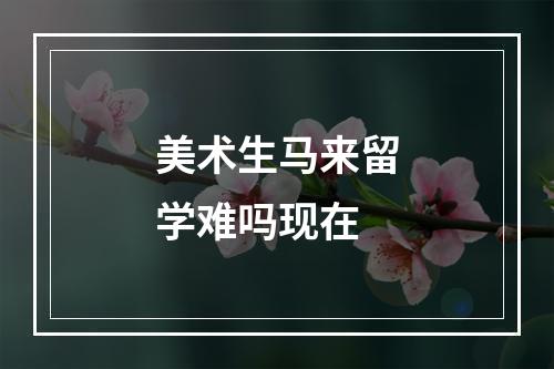 美术生马来留学难吗现在