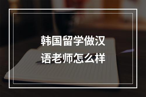 韩国留学做汉语老师怎么样