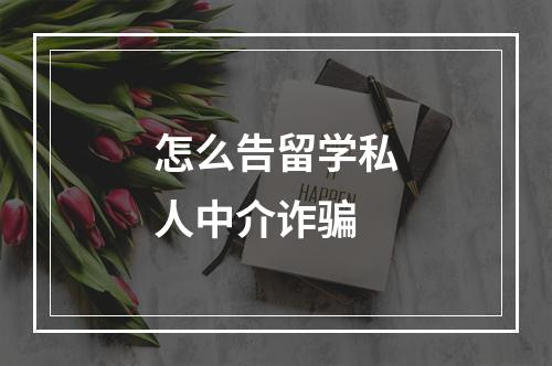 怎么告留学私人中介诈骗