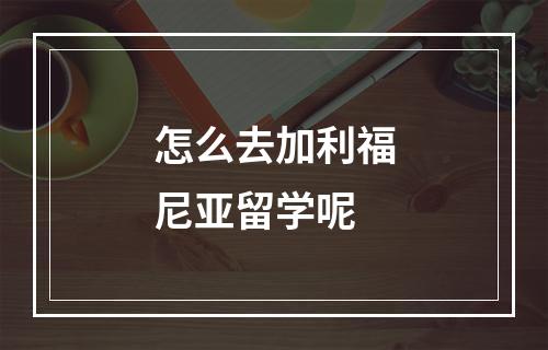 怎么去加利福尼亚留学呢