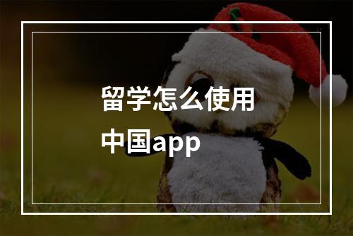 留学怎么使用中国app