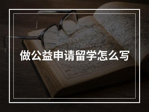 做公益申请留学怎么写