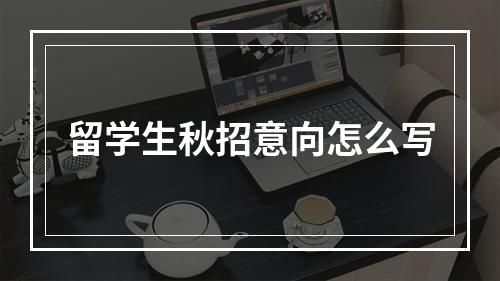 留学生秋招意向怎么写