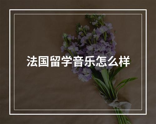 法国留学音乐怎么样