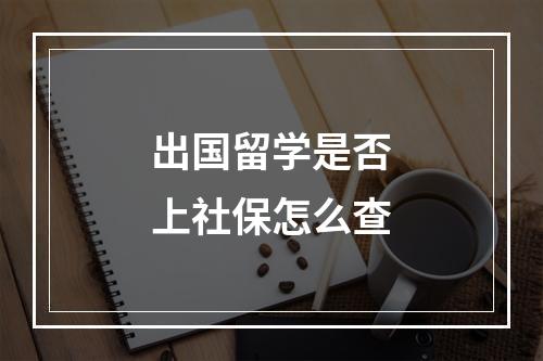 出国留学是否上社保怎么查