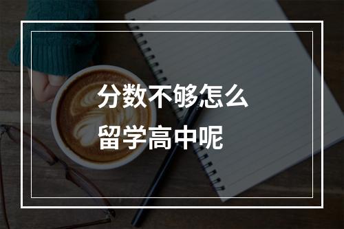 分数不够怎么留学高中呢