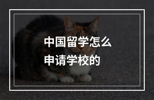 中国留学怎么申请学校的