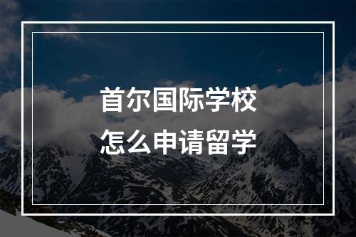 首尔国际学校怎么申请留学