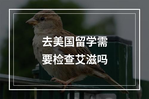 去美国留学需要检查艾滋吗