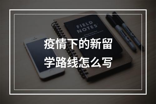 疫情下的新留学路线怎么写