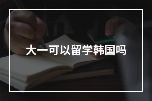 大一可以留学韩国吗