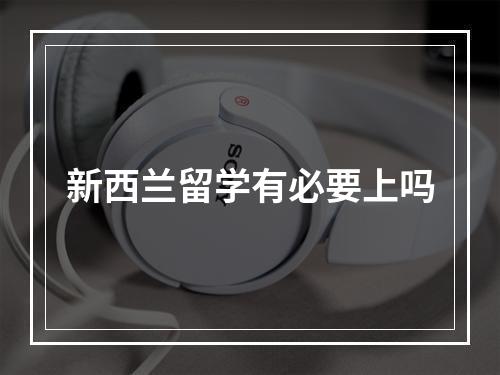 新西兰留学有必要上吗