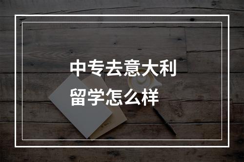 中专去意大利留学怎么样