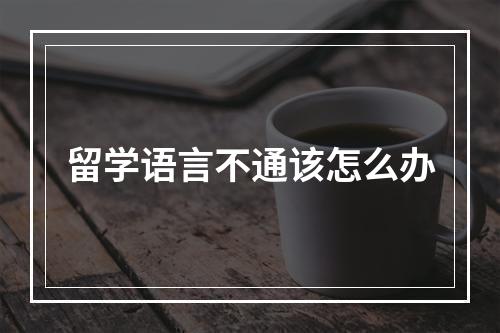 留学语言不通该怎么办