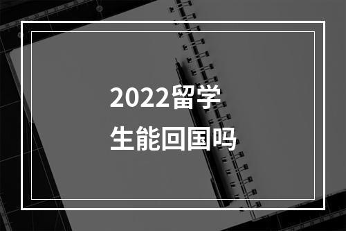 2022留学生能回国吗