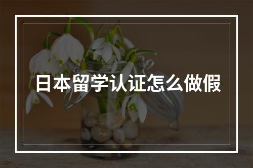 日本留学认证怎么做假