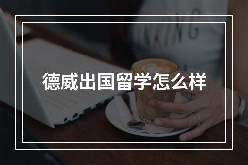 德威出国留学怎么样