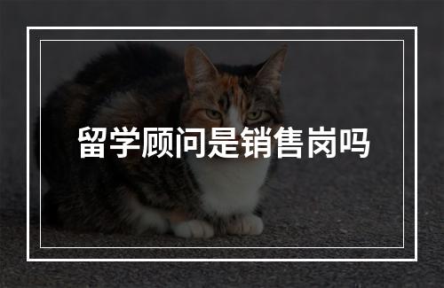 留学顾问是销售岗吗