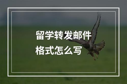 留学转发邮件格式怎么写