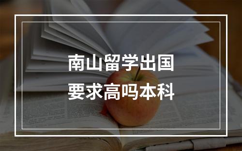 南山留学出国要求高吗本科