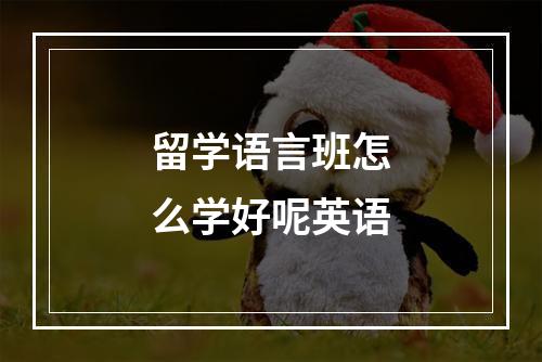 留学语言班怎么学好呢英语